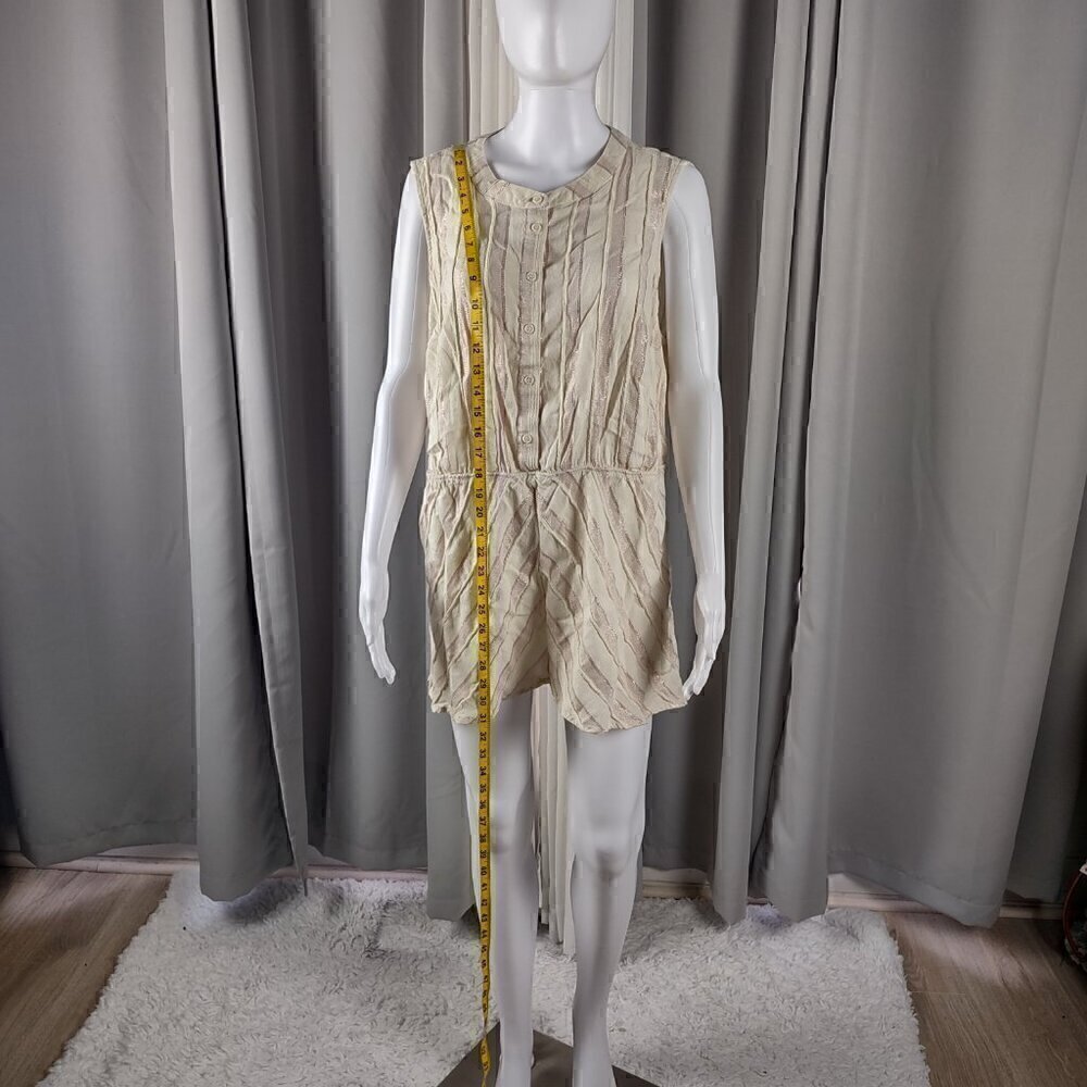 Lane Bryant Womens Cotton Blend Cream Pink Stripe Sleeveless Button Up Top Sz 16 - Picture 5 of 11